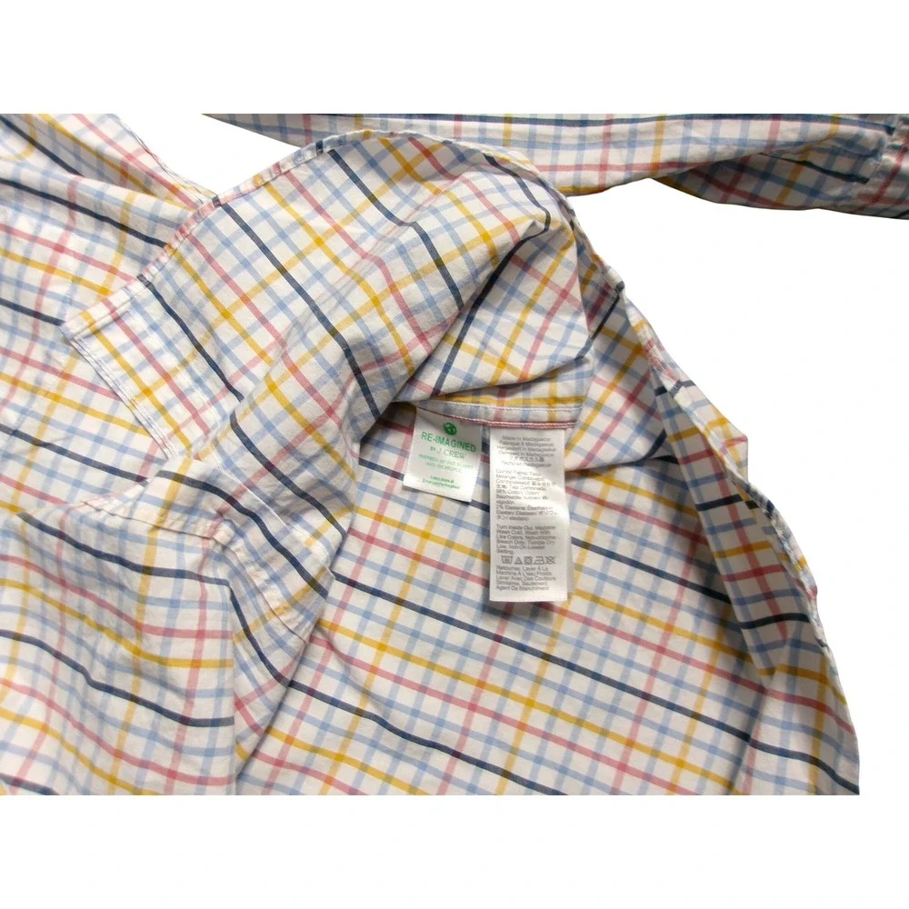 J Crew Re-Imagined Slim‎ Fit Untucked Plaid Button Down Shirt Mens Medium